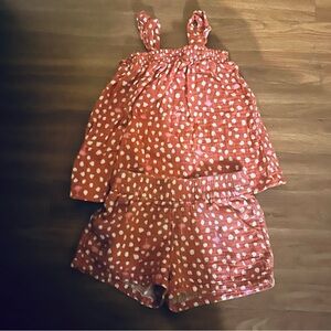 Cinnamon colored Polka Dot Spring & Summer short set 6/7